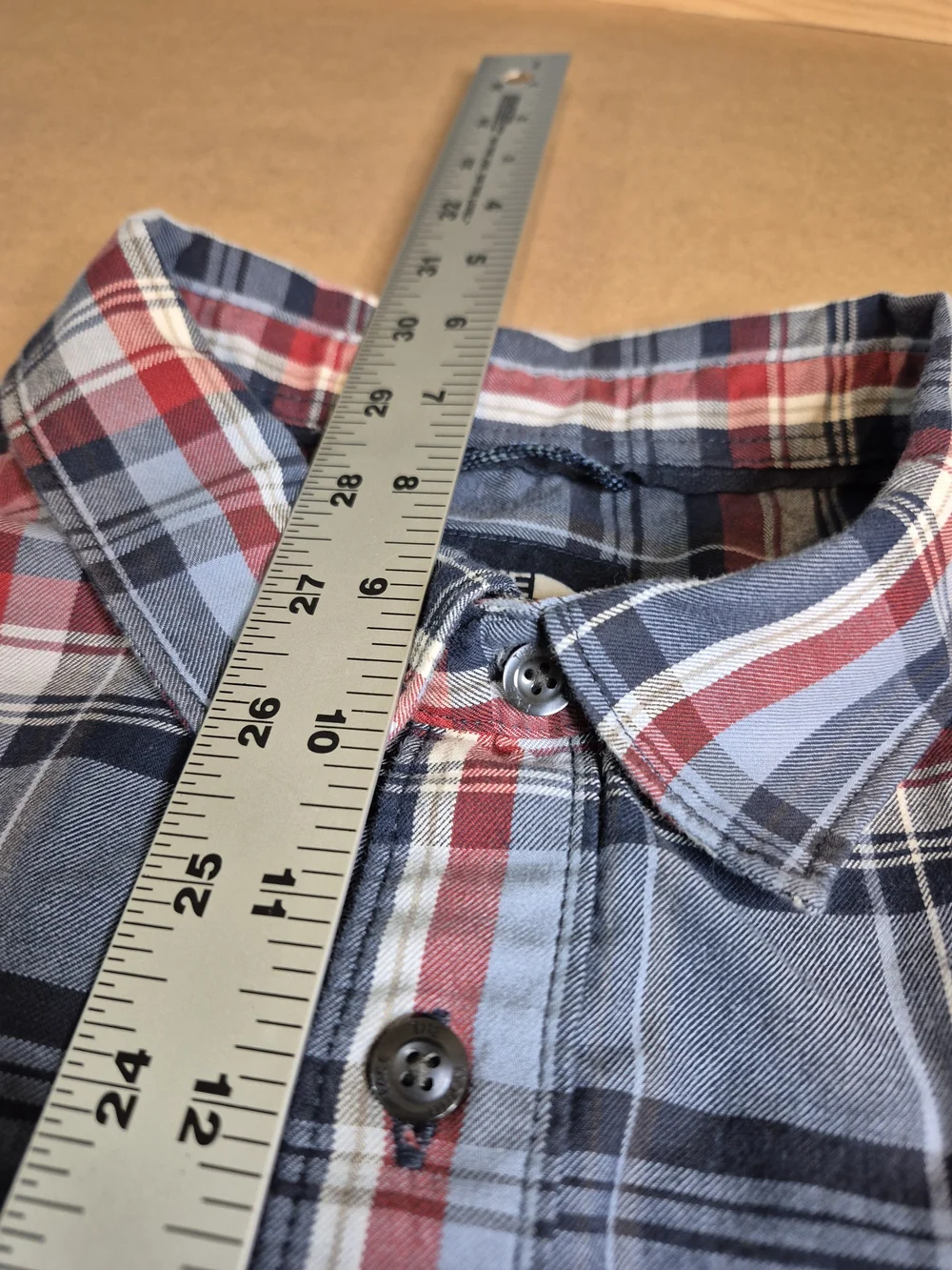 The North Face Men’s Blue & Red Plaid Long-Sleeve Shirt 4637/4